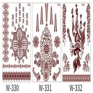 Waterproof red henna temporary tattoo stickers bohemian lace body art sheet set new