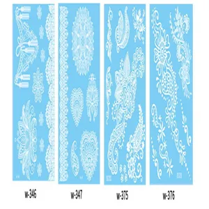 White lace temporary tattoo stickers bridal wedding body art sticker set sheet designs for women
