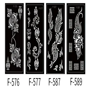 PET hollow tattoo template henna stencil body painting set for DIY body art 4pcs