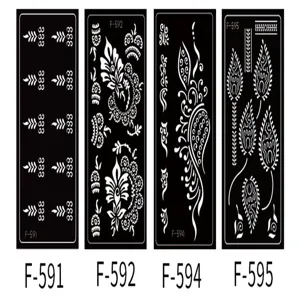 PET hollow tattoo template set, Indian henna body painting stencils, DIY art painting tools.