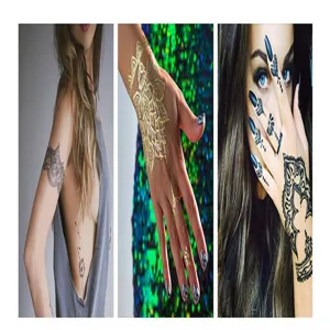 PET hollow tattoo templates Middle Eastern Indian henna body art sticker set for stunning looks.