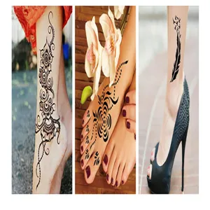 Henna tattoo template stickers Middle Eastern style temporary body art foot ankle designs