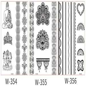 Lace temporary tattoo sticker sheet detail showing intricate floral and ethnic patterns.