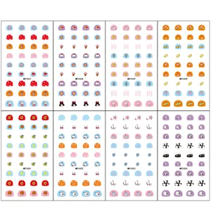Autocollants d'ongles de dessin animé pour enfants autocollants de manucure mignons