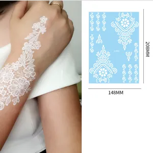 White lace temporary tattoo sticker waterproof Indian henna body art party accessory