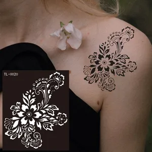 Adesivo tatuaggio hennè stencil temporaneo arte corporea floreale design molto chic