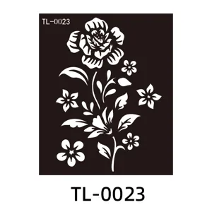 Stencil per tatuaggi all'henné modello di fiore adesivo d'arte corporea temporanea strumento
