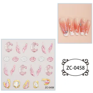 5D Mermaid Shell Nail Stickers Relief Adhesive Decals DIY Nail Art Charm Decorations ZC-0458