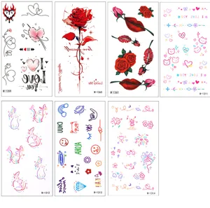 Waterproof cute cartoon temporary tattoo stickers, perfect for Valentine's Day and daily fun.
