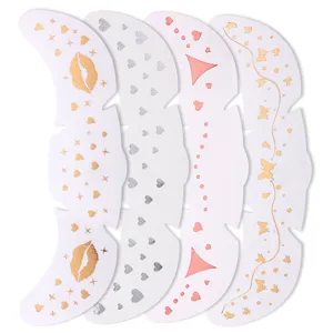 Gold foil face stickers, heart butterfly freckle tattoo stickers for party makeup decor.