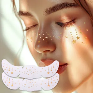 Gold foil freckle face stickers waterproof temporary tattoo stickers for party makeup.