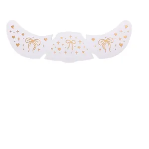 Adorables autocollants de visage nœud cœur feuille d'or pour maquillage de fête