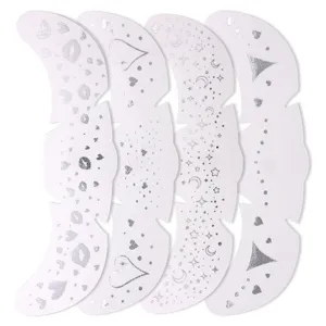 Silver foil face sticker freckle tattoo Valentine party makeup decoration 4pcs set