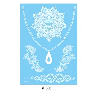 White lace temporary tattoo sticker waterproof bridal body art jewelry decal sheet party