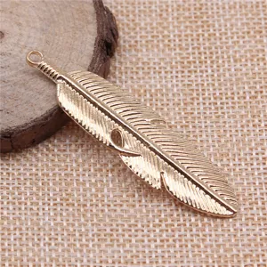 Vintage Zinc Alloy Feather Charms Pendant For DIY Jewelry Making Necklace Bracelet Accessory Retro Antique Gold Silver Bronze Feather Pendant