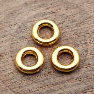 Vintage Zinc Alloy Round Ring Spacer Beads Jewelry Making Connectors DIY Jewelry Findings Plated Small Metal Spacers For Necklaces Bracelets