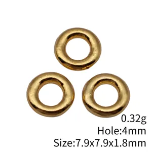 Gold Round Spacer Beads Metal Connectors 7.9x7.9x1.8mm Jewelry Findings for Craft Making