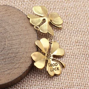 Viel Glück Vierblättriges Kleeblatt Anhänger Zinklegierung Charm Für DIY Schmuckherstellung Armband Halskette Handwerk