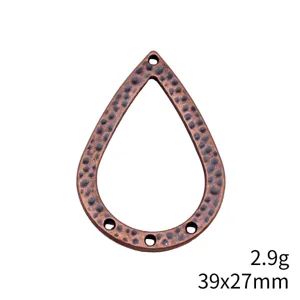 Gefeiltes Tropfen Metall Anhänger Verbinder DIY Schmuck Zubehör 39x27mm Retro Bronze