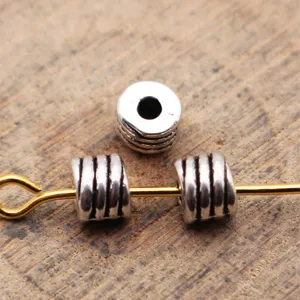 Metal threaded spacer beads for DIY jewelry making crafts, small hole charm beads 5pcs