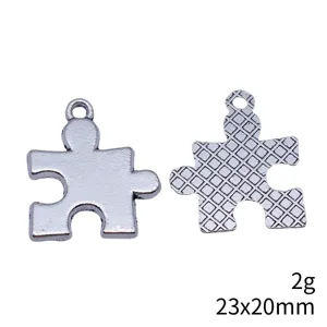 Silber Metall Puzzle Anhänger für DIY Schmuckherstellung Zubehör 23x20mm 2g leicht