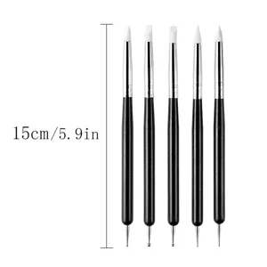 5pcs pinceaux en silicone pour modelage argile sculpture poterie 15cm de longueur DIY