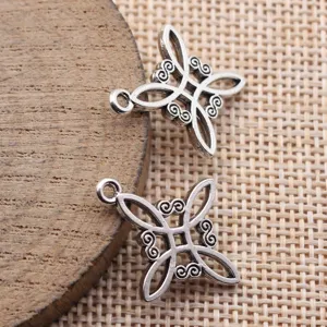 Antique Silver Celtic Knot Star Cross Hollow Pendant Charm Zinc Alloy Electroplated Vintage DIY Jewelry Making Accessory