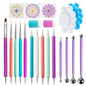 Mandala dotting tools set 21pcs painting supplies rock painting kit stencil brush