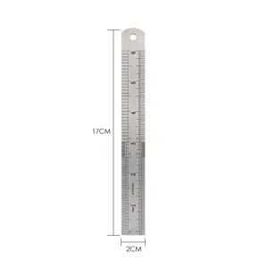 Stainless steel ruler tool with clear metric and inch markings for precise measuring.