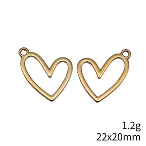 Vintage Legierung ausgehöhlter Herz Anhänger DIY Schmuck Zubehör, 22x20mm Gold Komponente