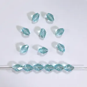 Cuentas sueltas de cristal de rombo facetado azul hielo para hacer joyas al por mayor