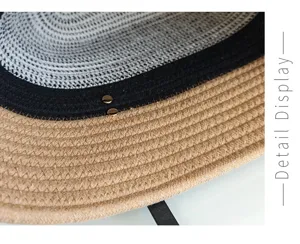 Detailansicht der stylischen farbblockierten gewebten Baumwollseil-Tragetasche mit Textur.
