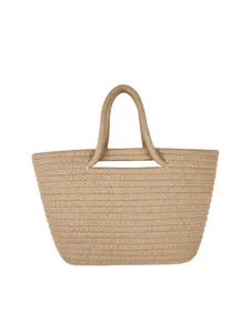 Bolsa de mano tejida de algodón para niños cesta de regalo estilo campestre de paja