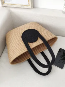 Baumwollseil geflochtene Tasche, stilvolle Strand Handtasche, große Kapazität Urlaub Tasche.