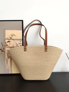 Große baumwollseil geflochtene tasche strandurlaub shopper schultertasche damen