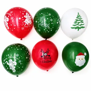 Christmas Latex Balloons Party Decoration Santa Claus Snowflake Printed Mixed Festive Home Mall Layout Supplies