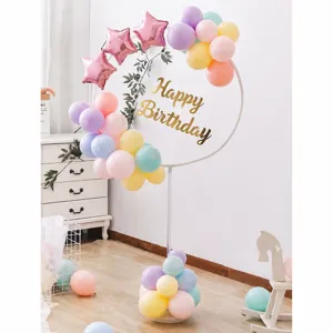 Ballonbogen Ständer Set mit Pastell Luftballons und Kreisrahmen für Party Hochzeit Deko.