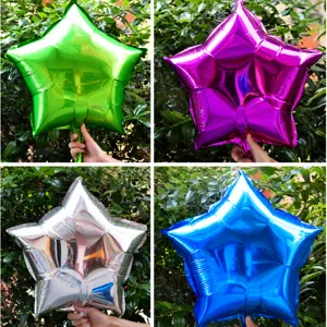 Star foil balloons 18 10 5 inch pentagram aluminum film balloons for party wedding decor