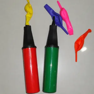 Portable 28cm hand push manual balloon inflator pump plastic kids balloon toy