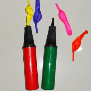 Hand push balloon pump portable manual inflator set with colorful latex balloons toy for party