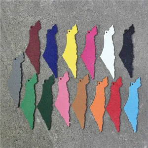 Midden-Oosten kaart vorm lederen tas charms, kleurrijke hangende hangers accessoires