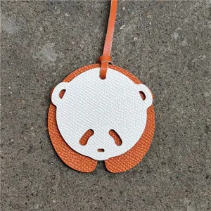 Charm sac cuir panda mignon pendentif femme accessoire mini sac orange et blanc porte-clés