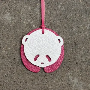 Charm de sac en cuir panda mignon, pendentif animal rose et blanc pour sac à main.