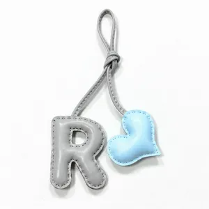 Ciondolo per Borsa a Forma di Cuore e Lettera R in Pelle di Pecora Fatto a Mano Simpatico Portachiavi per Borse da Donna Accessori per Auto Regalo