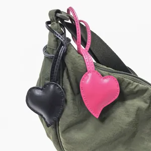 Herzförmiger Schafsleder Taschenanhänger Geknoteter 3D Baumwolle Gefüllter Anhänger Für Damen Handtasche Auto Deko Zubehör
