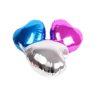 5 inch heart foil balloon metallic shiny pink blue silver birthday party decoration