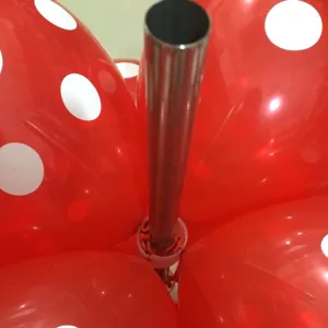 Balloon arch clips set with metal pole and white plastic rings for party decoration setup.