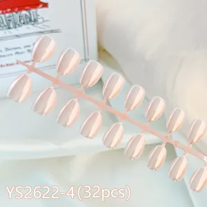 Short round 32pcs press-on nails electroplated aurora cat eye false nail tips wholesale