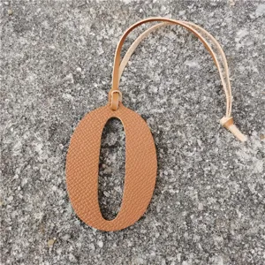Leather Number 0 Bag Charm DIY Pendant Cute Keyring Accessory for Handbag Decoration