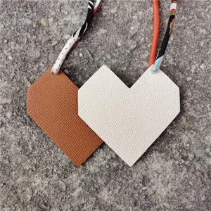 Two-tone leather bag charm heart rhombus pendant stylish handbag accessory gift for women